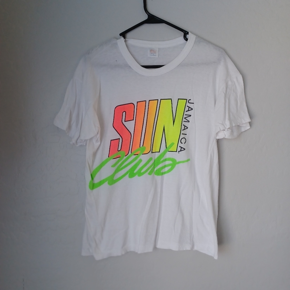 Men's Vintage T Shirt Single Stitch Size L Color White